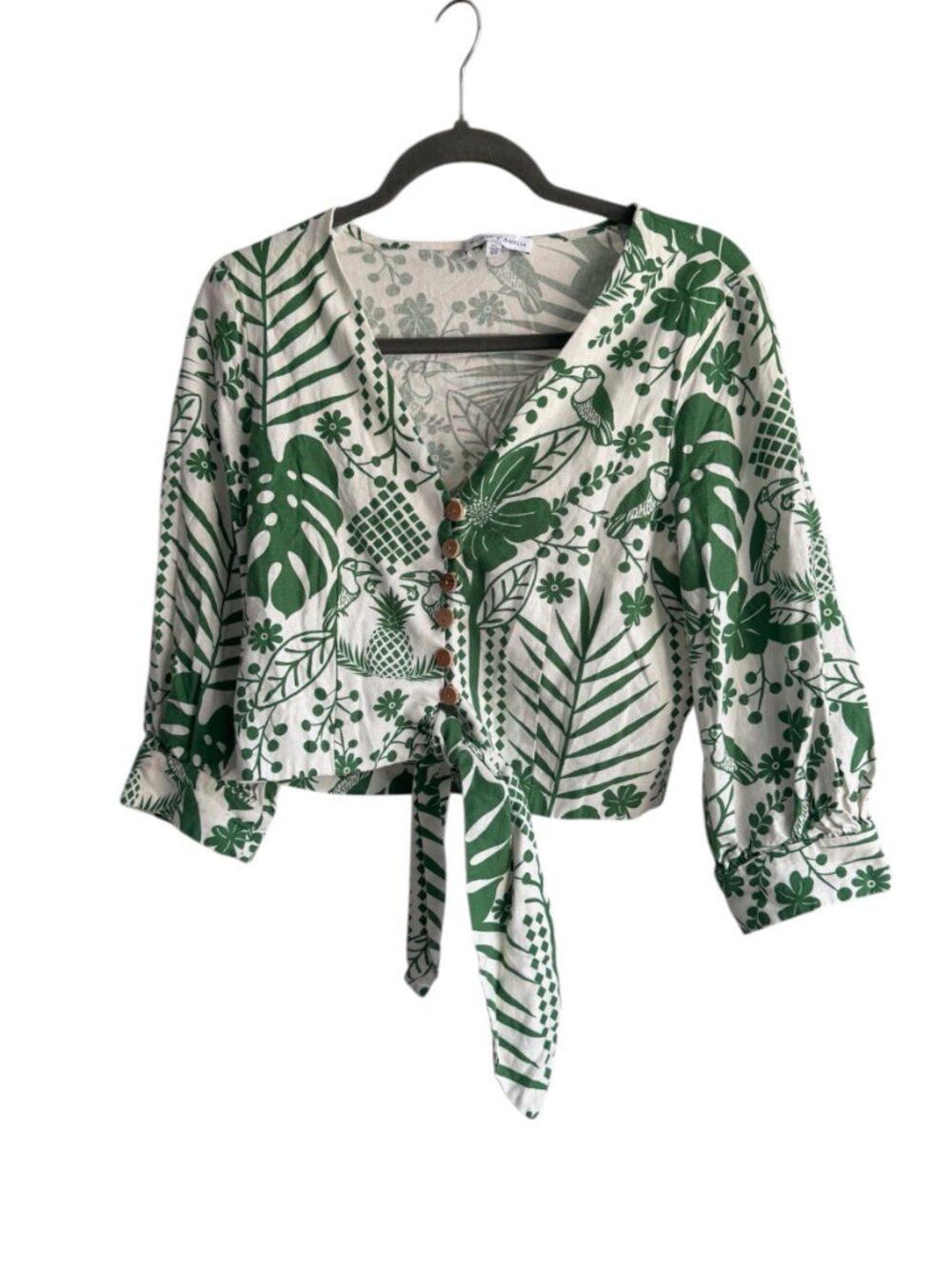 ANTHROPOLOGIE Maison d' Amelie Linen Blend Novelty Top Size S